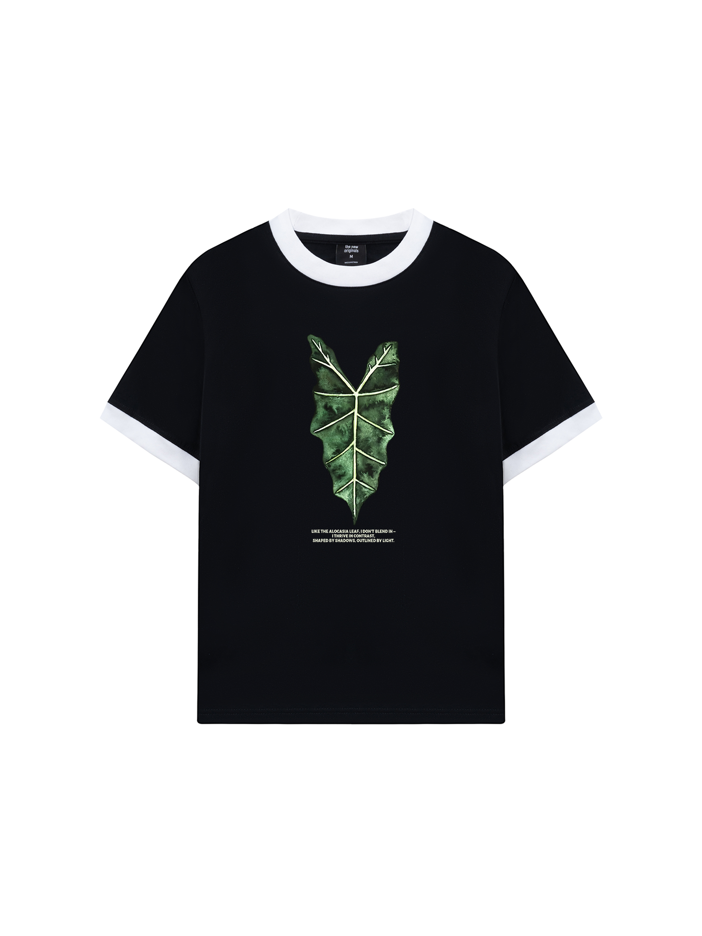 Áo Thun Ringer Relaxed Fit Tropical Alocasia Leaf