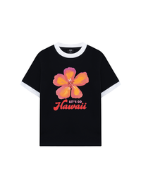 Áo Thun Ringer Relaxed Fit Summer Vibes Hawai Flower