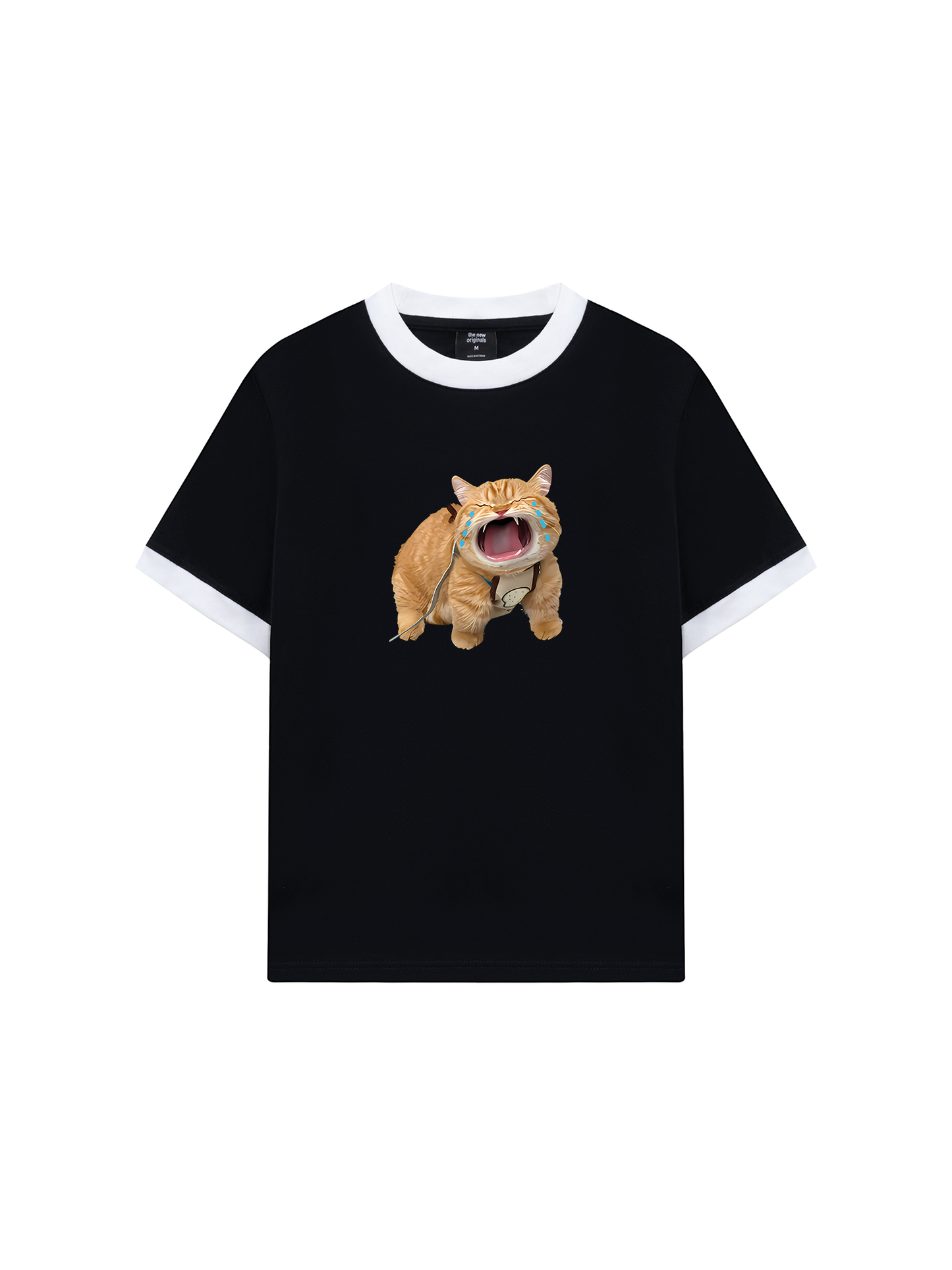 Áo Thun Ringer Relaxed Fit Animal Mood Funny Meow