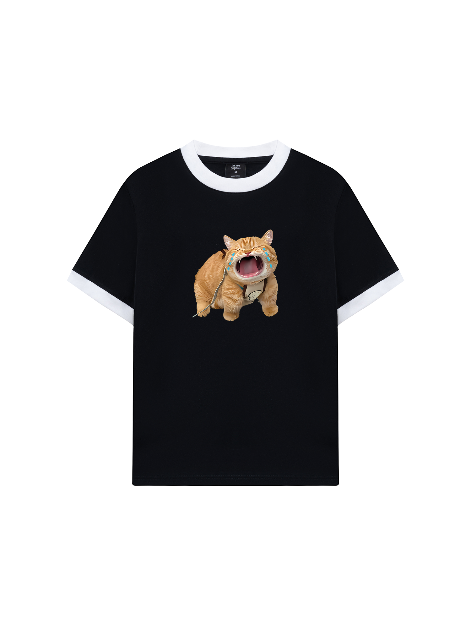 Áo Thun Ringer Relaxed Fit Animal Mood Funny Meow