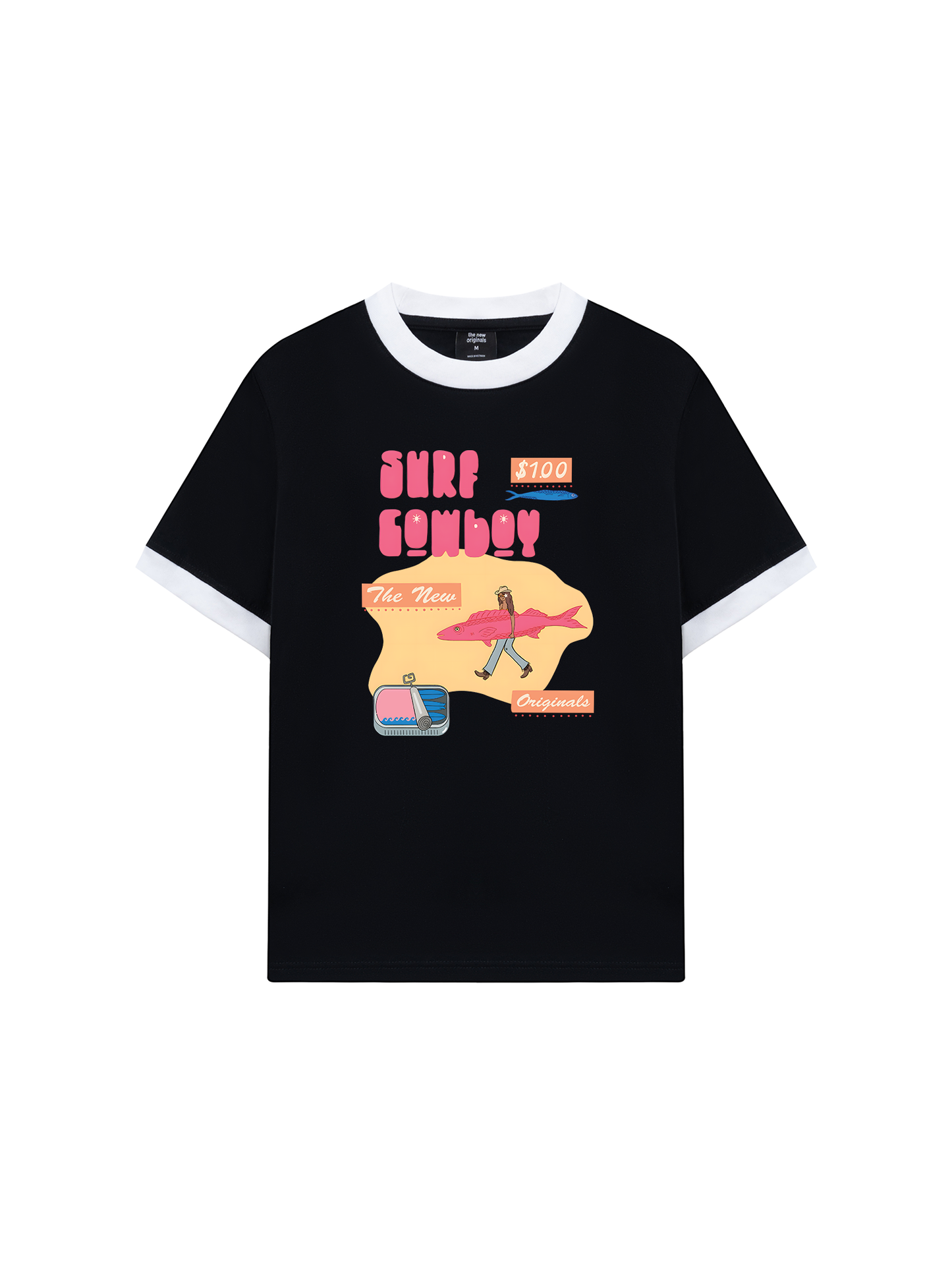 Áo Thun Ringer Relaxed Fit Summer Vibes GoTo Beach Cowboy
