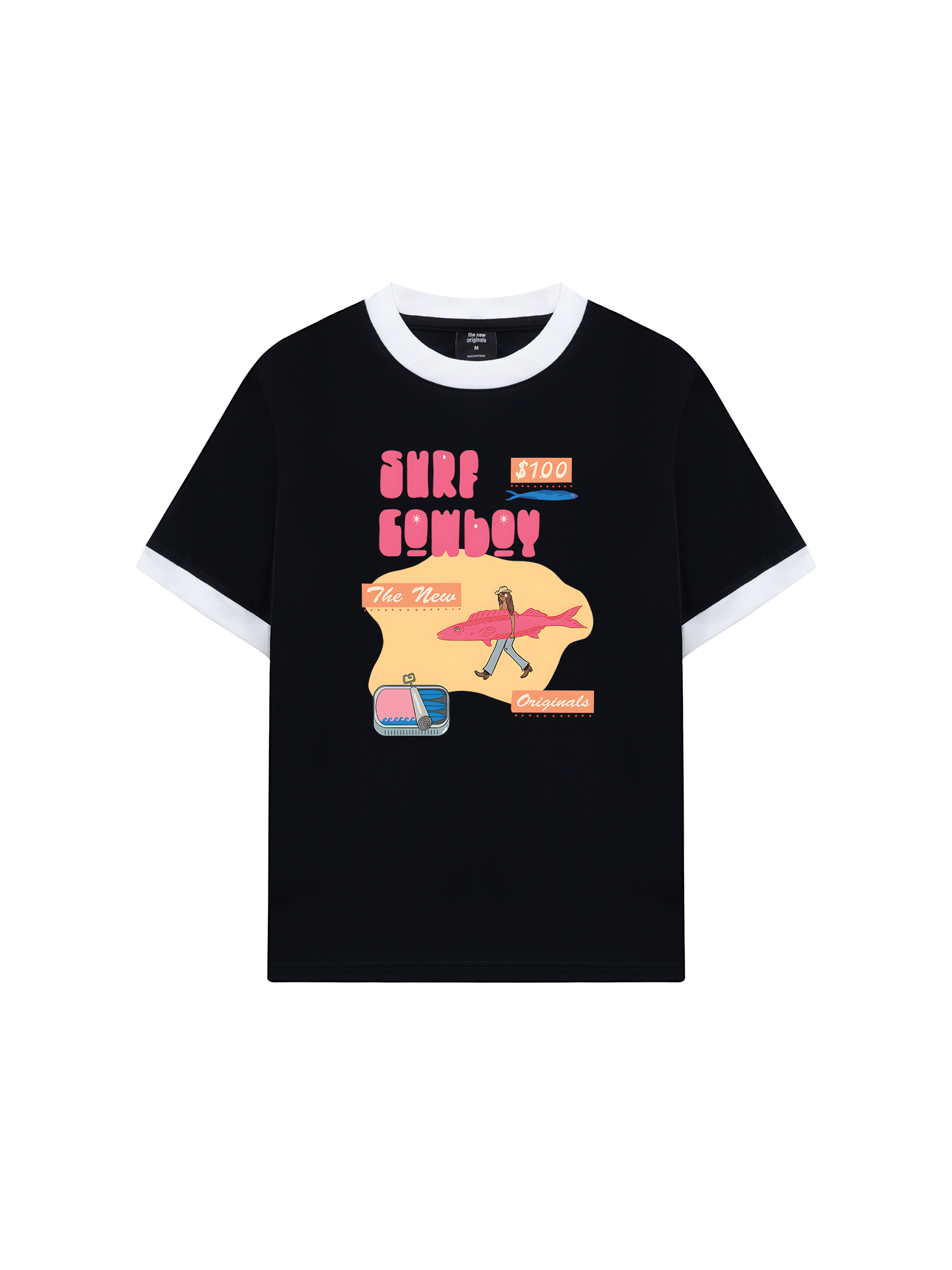 Áo Thun Ringer Relaxed Fit Summer Vibes GoTo Beach Cowboy