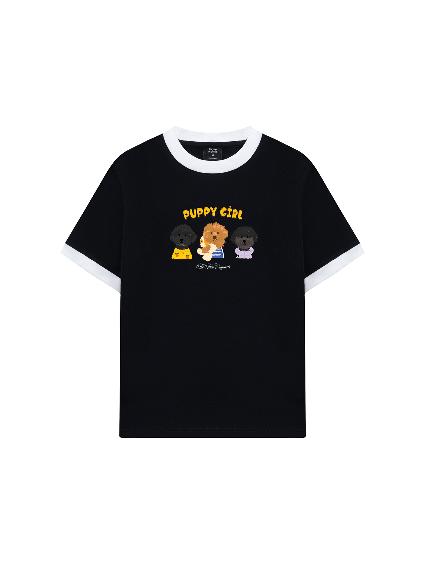 Áo Thun Ringer Relaxed Fit Animal Puppy Girl