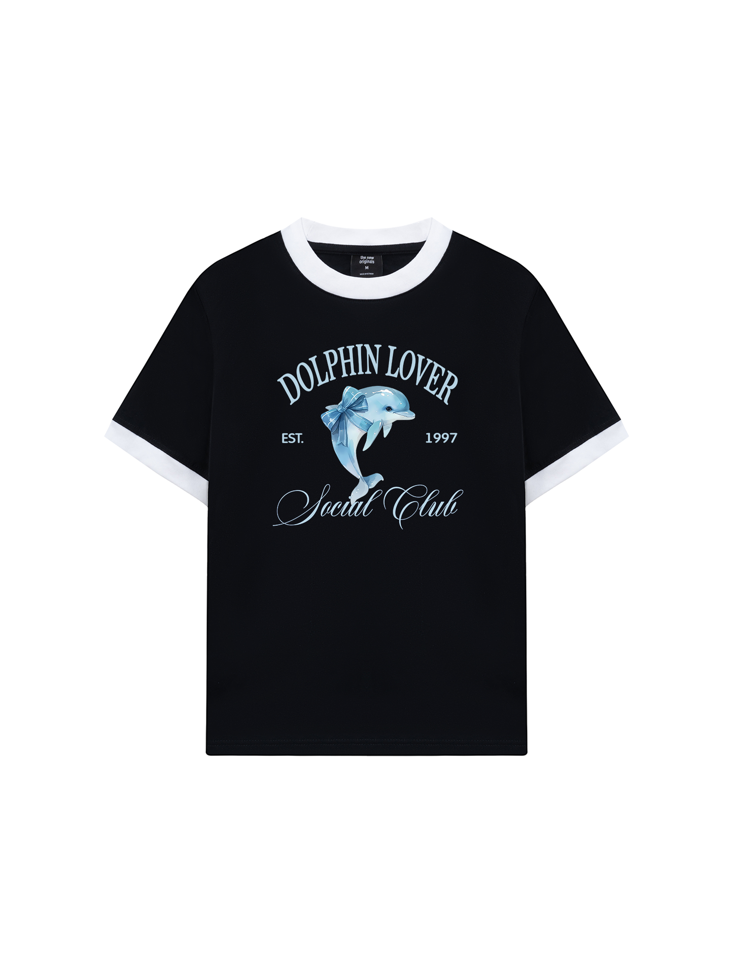 Áo Thun Ringer Relaxed Fit Ocean Dolphin Lover