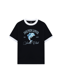Áo Thun Ringer Relaxed Fit Ocean Dolphin Lover