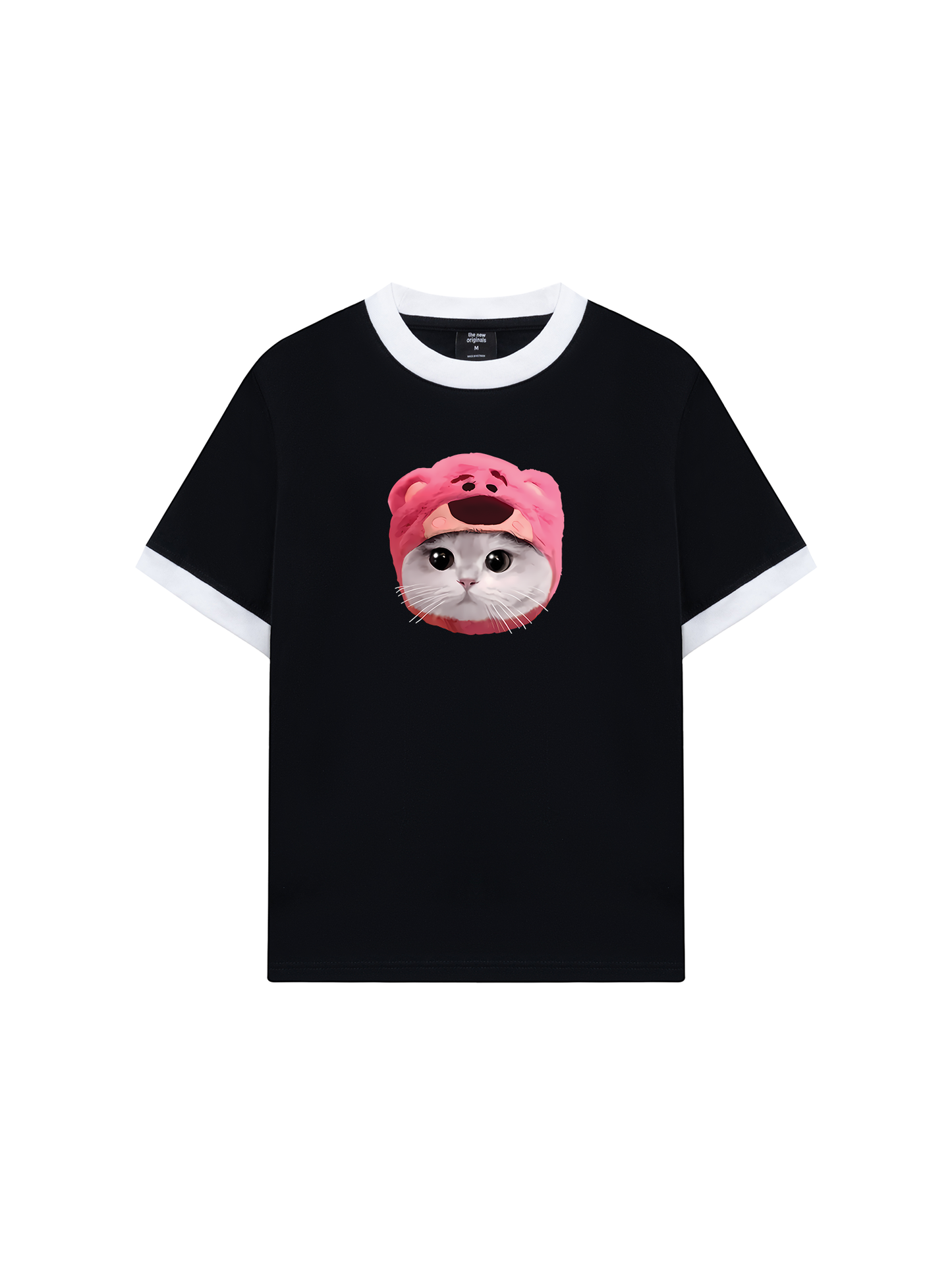 Áo Thun Ringer Relaxed Fit Animal Mood Pink Meow