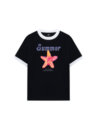 Áo Thun Ringer Relaxed Fit Summer Vibes Beach