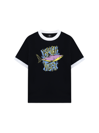 Áo Thun Ringer Relaxed Fit Ocean Beach Vibes Shark