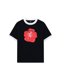 Áo Thun Ringer Relaxed Fit Summer Vibes Red Flower