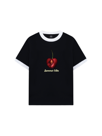 Áo Thun Ringer Relaxed Fit Cherry Summer Vibe
