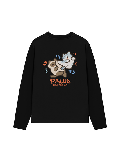 Áo Thun Dài Tay Paws Luv Cat Couple