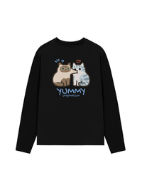 Áo Thun Dài Tay Yummy Luv Cat Couple