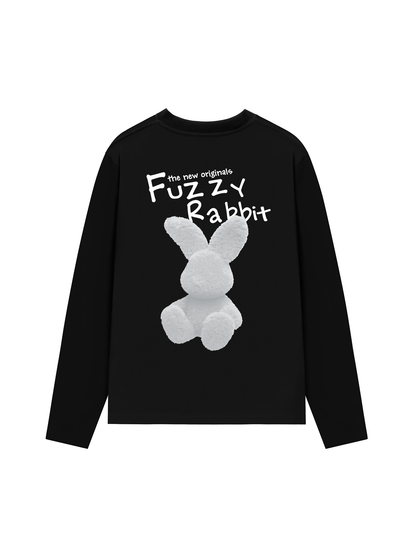 Áo Thun Dài Tay Doodle Fuzzy Rabbit
