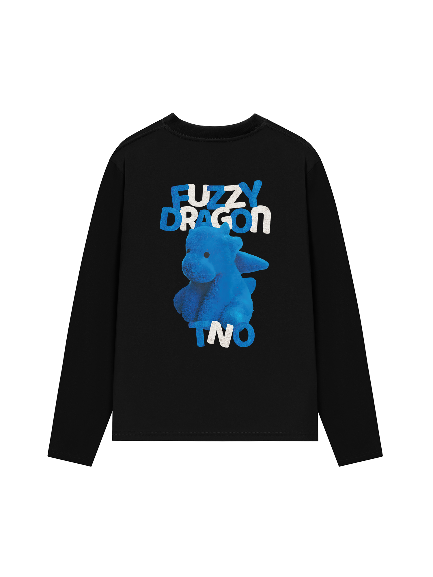 Áo Thun Dài Tay Fuzzy Font Dragon Blue