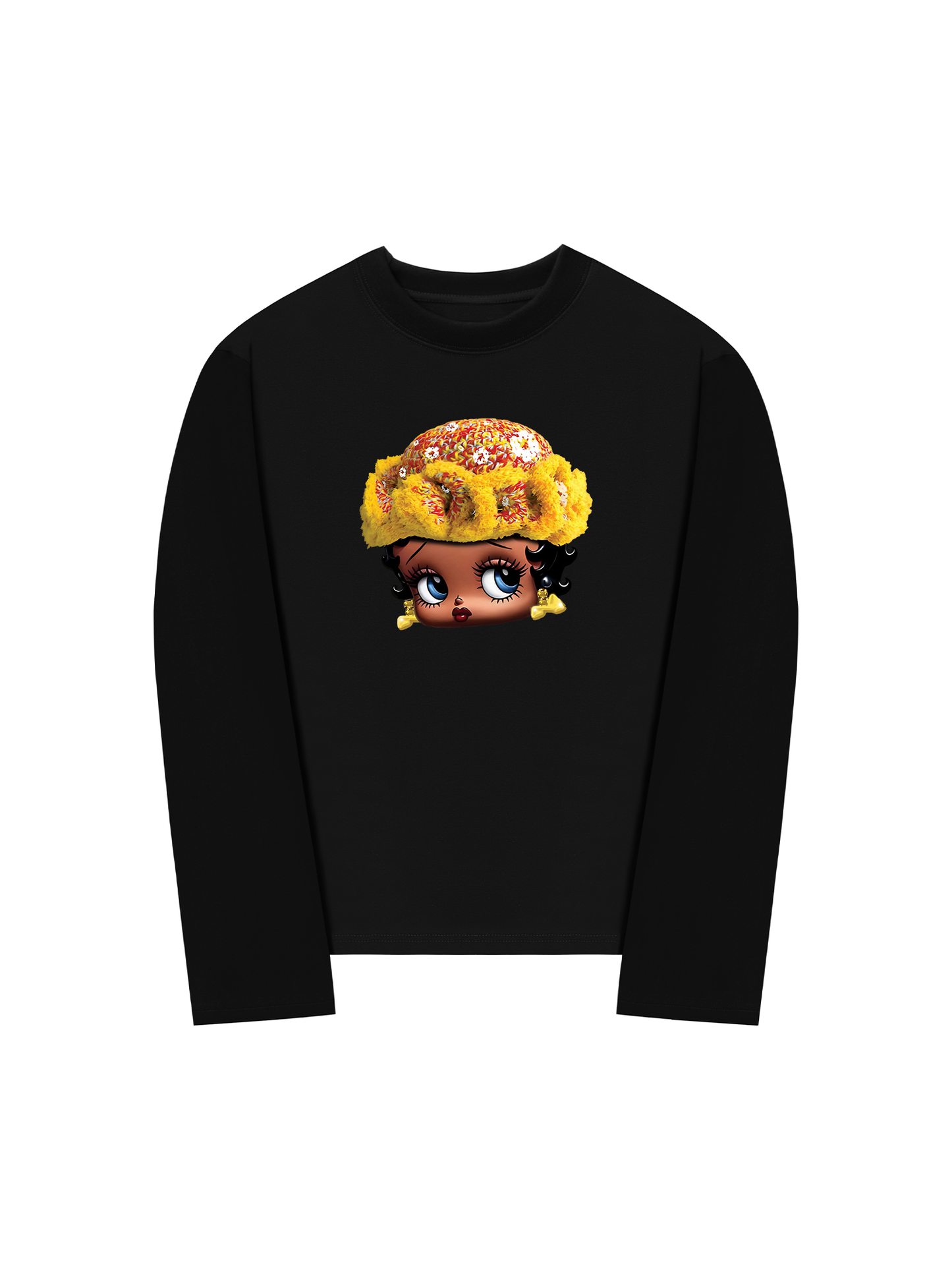 Áo Thun Dài Tay Flower Sun Knit Hat Cartoon Head