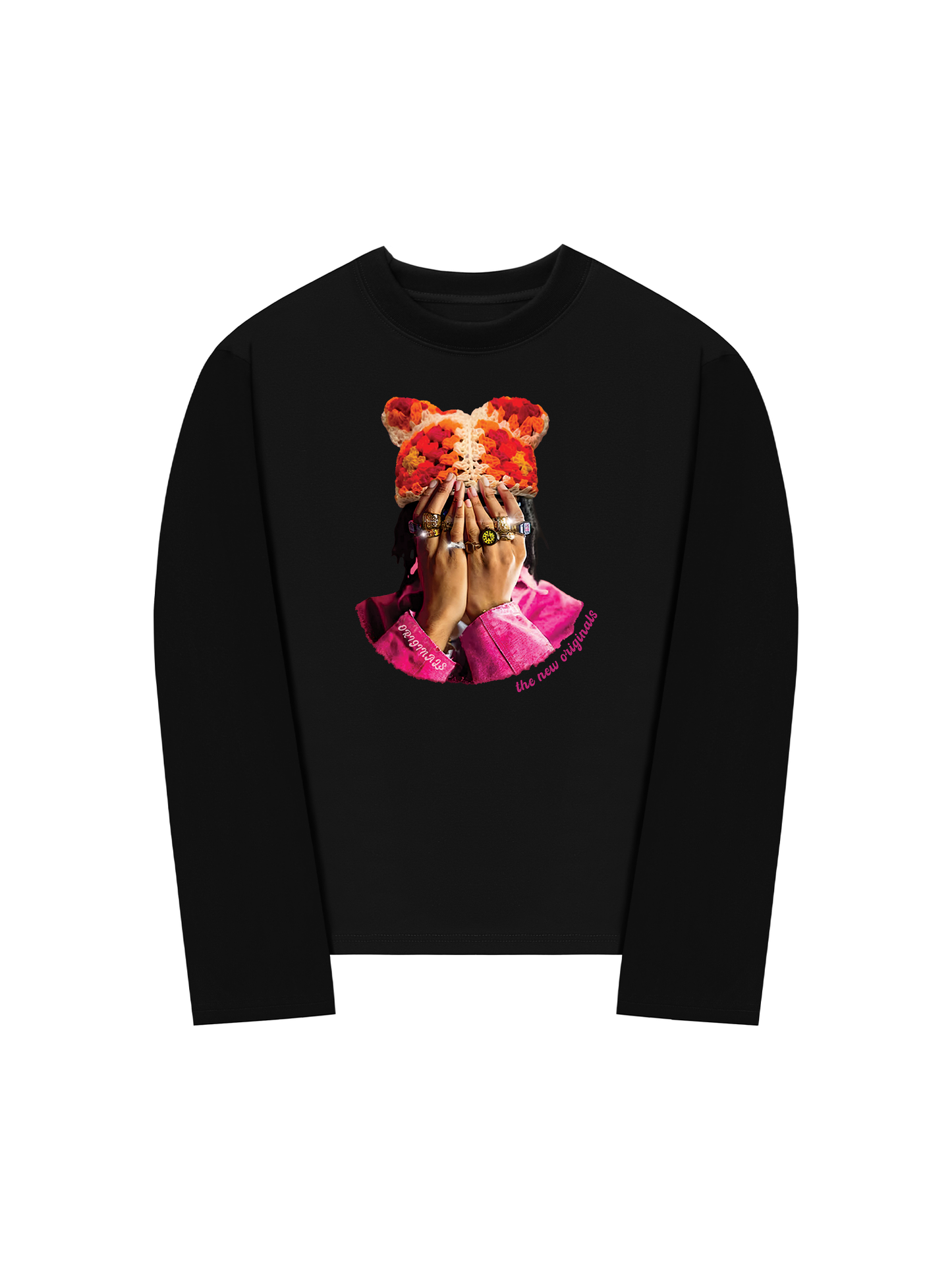 Áo Thun Dài Tay Jewel Ring & Orange Kitty Cap Wash