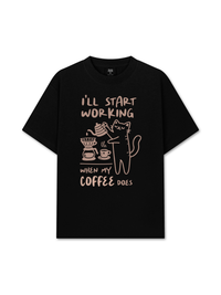 Áo Thun Relaxed Fit Coffee I'll Start Working