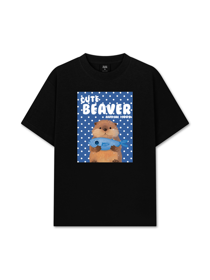 Áo Thun Relaxed Fit Animal Cute Beaver