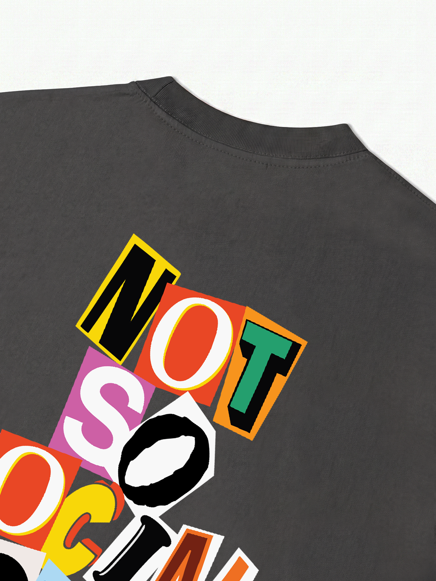 Áo Thun Relaxed Fit Not So Social Today Scrapped Notes