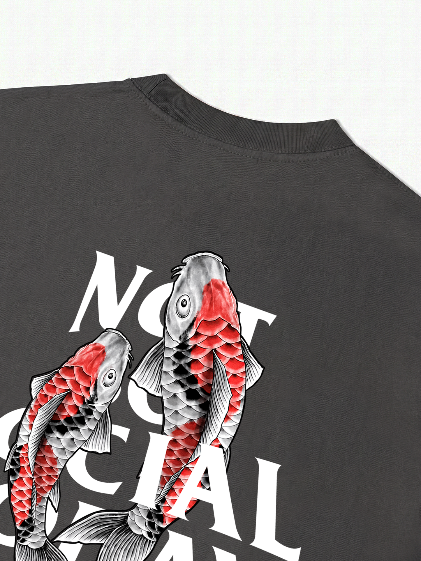 Áo Thun Relaxed Fit Not So Social Today Koi Harmony