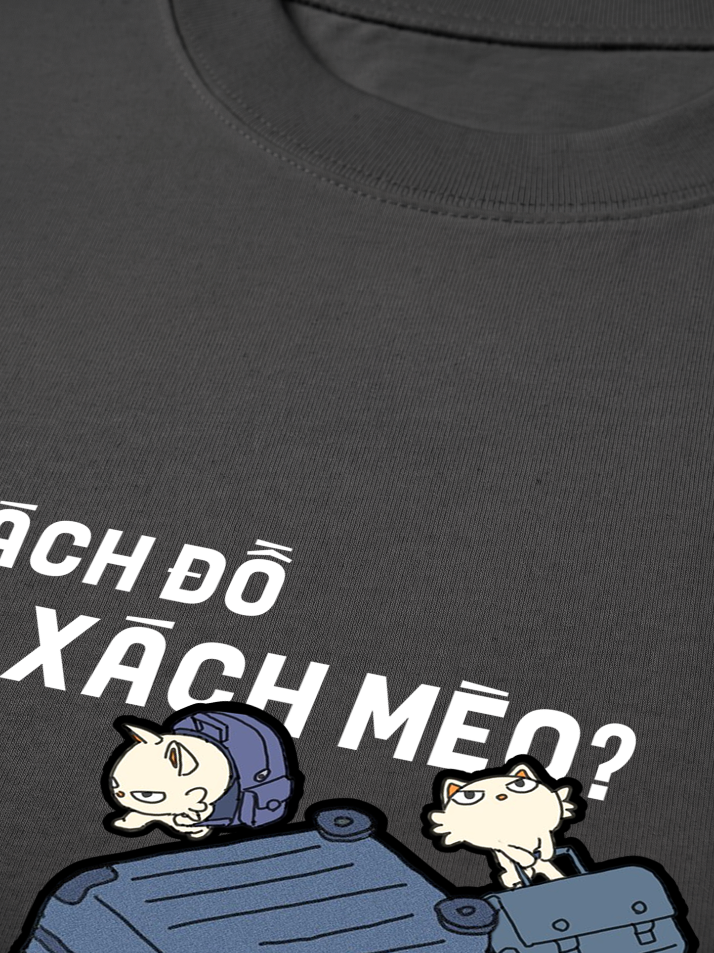 Áo Thun Relaxed Fit Hội Mèo Xách Vali