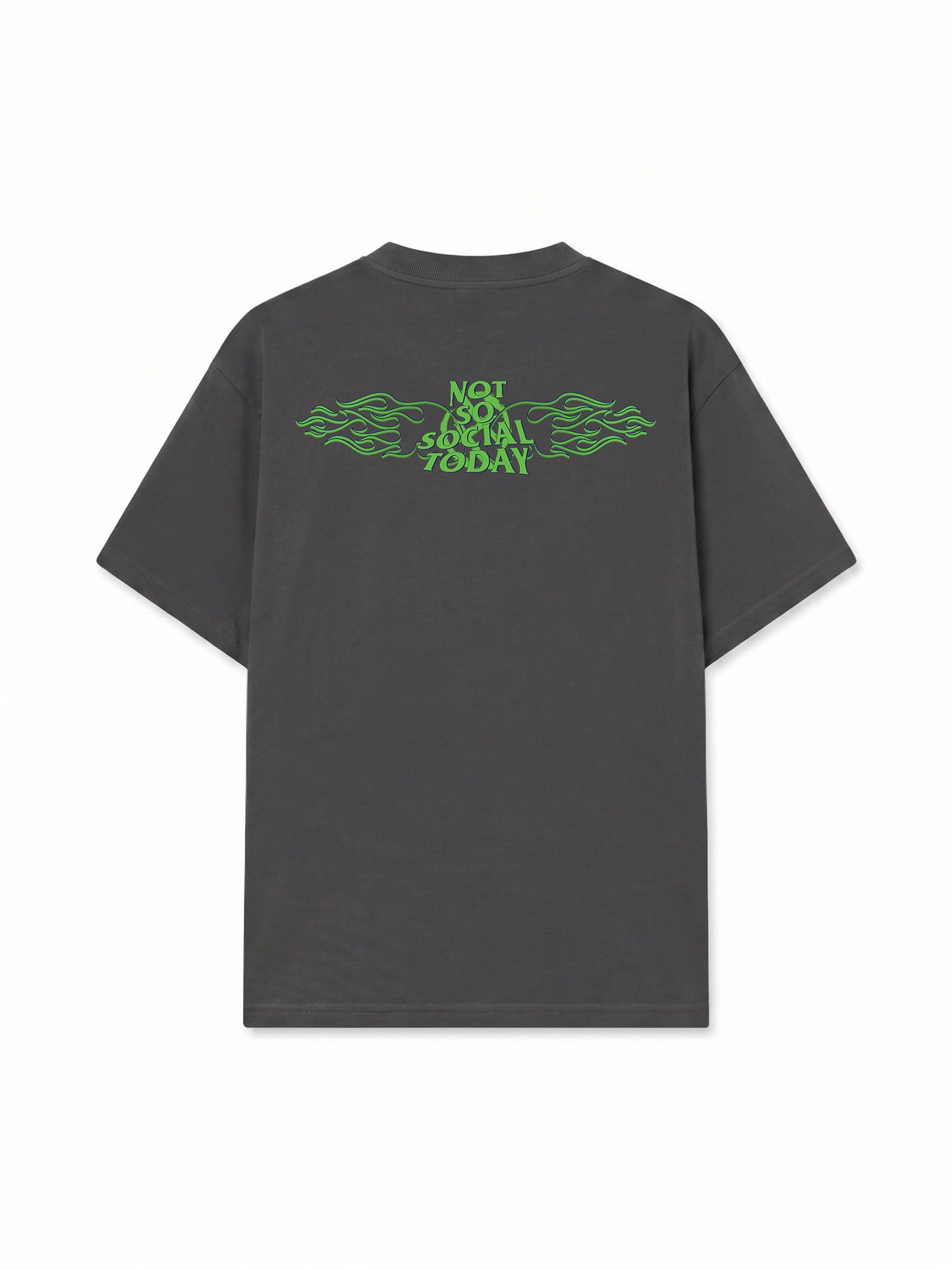 Áo Thun Relaxed Fit Not So Social Today Green Fire