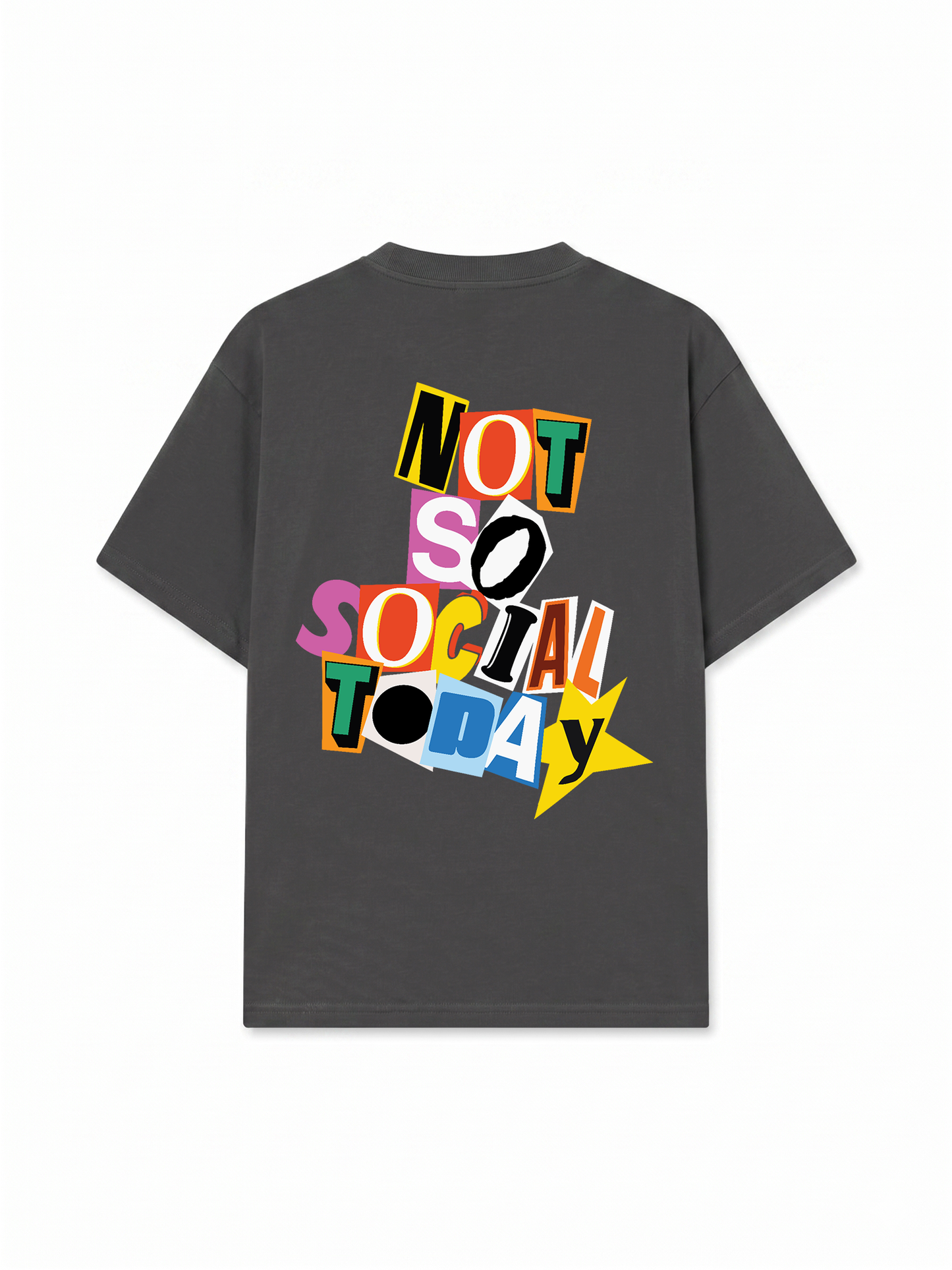 Áo Thun Relaxed Fit Not So Social Today Scrapped Notes