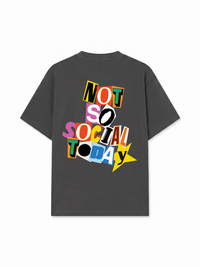 Áo Thun Relaxed Fit Not So Social Today Scrapped Notes