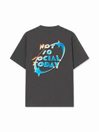 Áo Thun Relaxed Fit Not So Social Today Neon Holographic