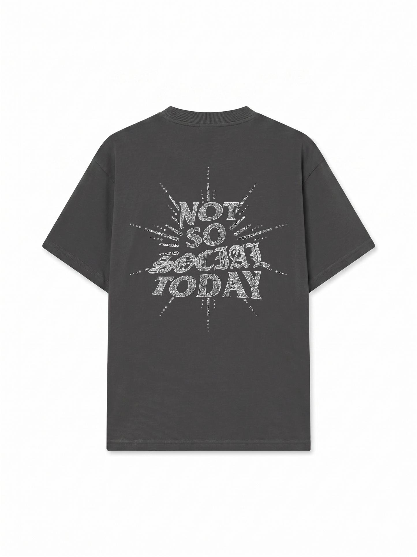 Áo Thun Relaxed Fit Not So Social Today Silver Glitter