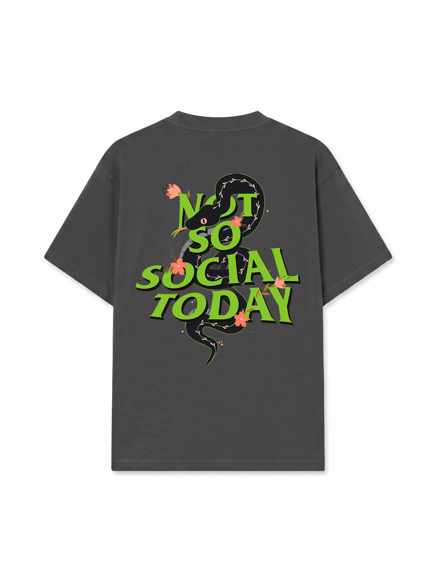 Áo Thun Relaxed Fit Not So Social Today Cherry Snake