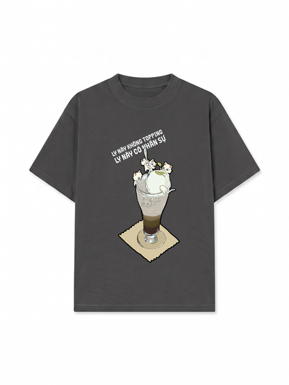 Áo Thun Relaxed Fit Hội Mèo Topping hơi quậy