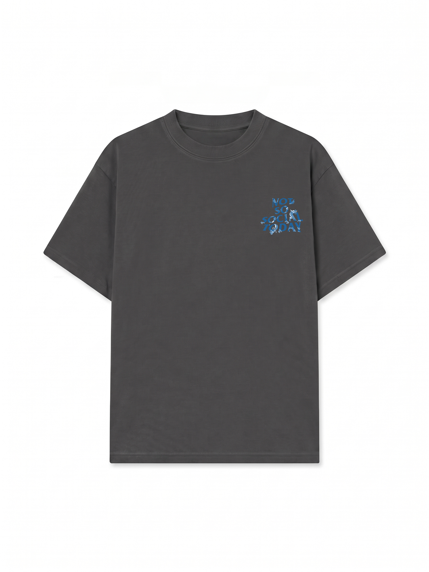 Áo Thun Relaxed Fit Not So Social Today Blue Dragon