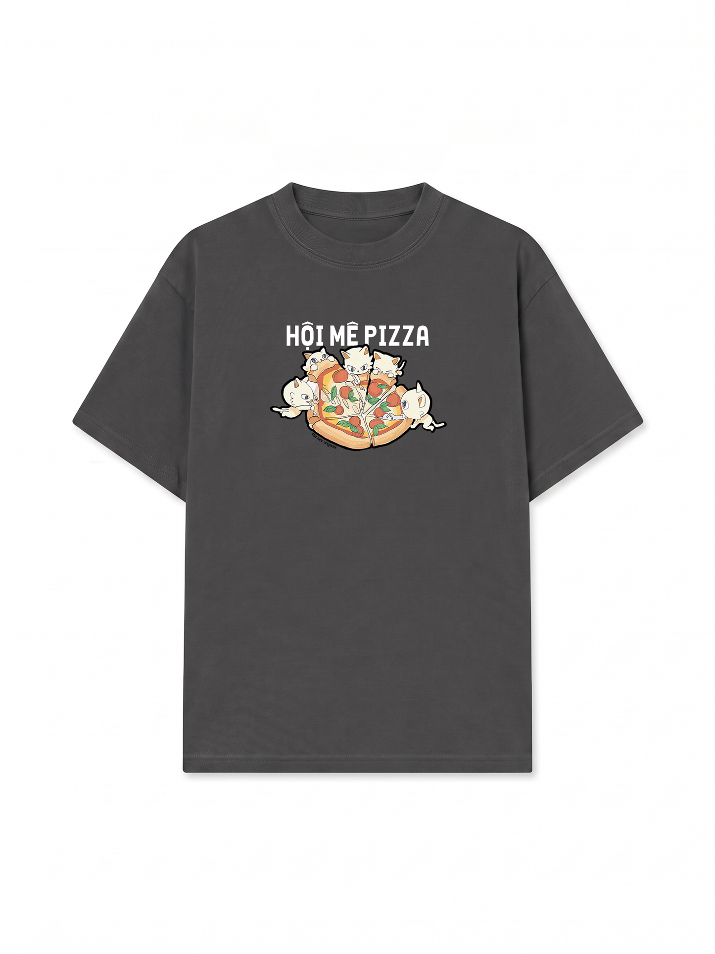 Áo Thun Relaxed Fit Hội Mèo Mê Pizza