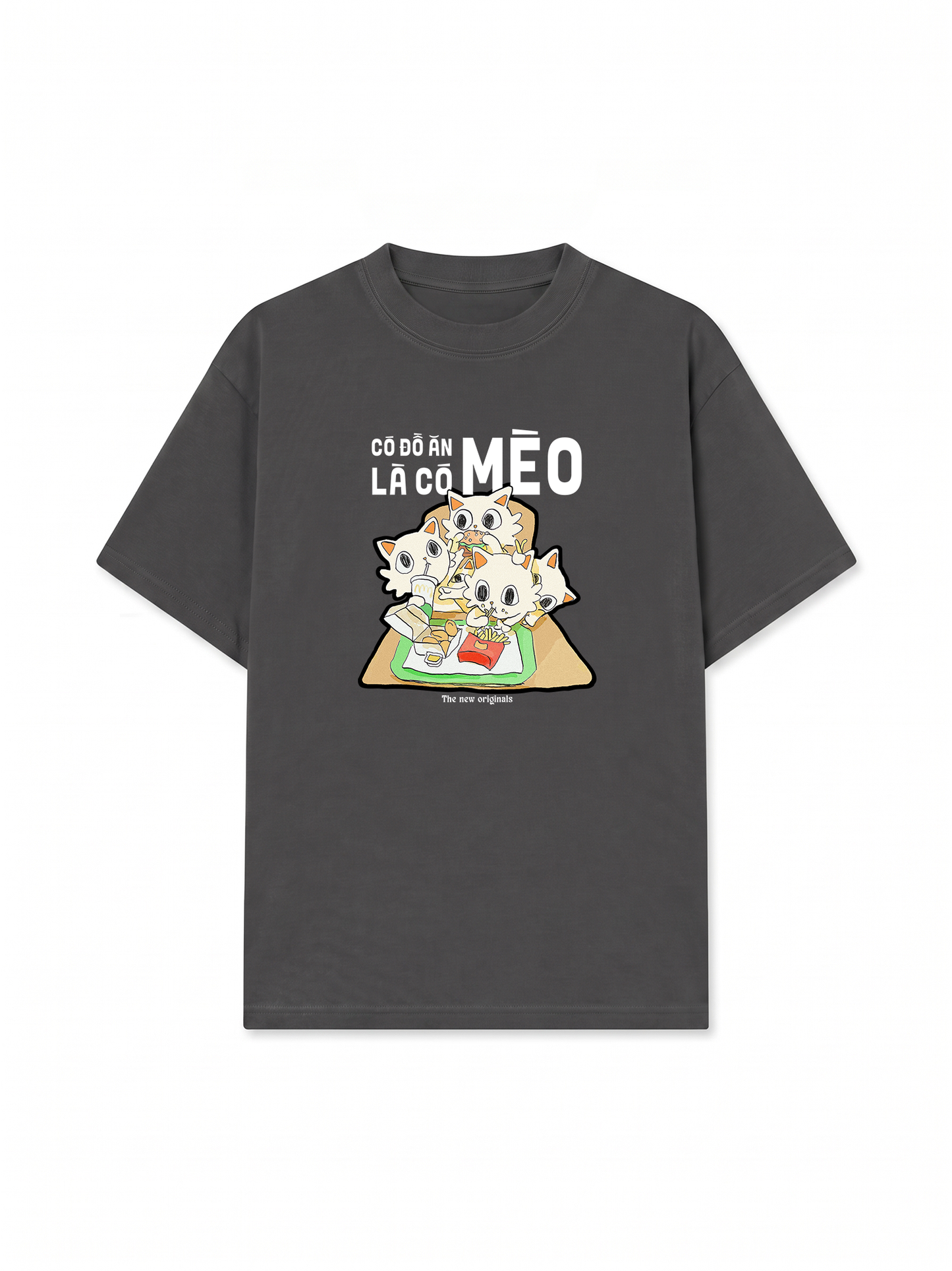 Áo Thun Relaxed Fit Hội Mèo Hăm Ăn