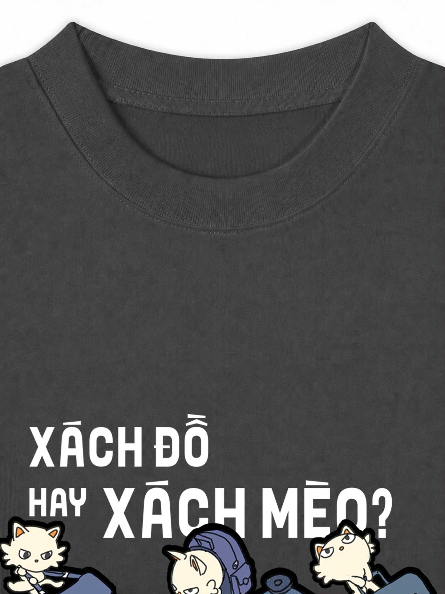 Áo Thun Relaxed Fit Hội Mèo Xách Vali