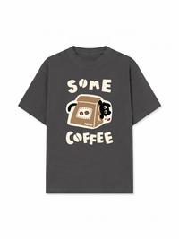 Áo Thun Relaxed Fit Coffee Some Coffee Cute Cat