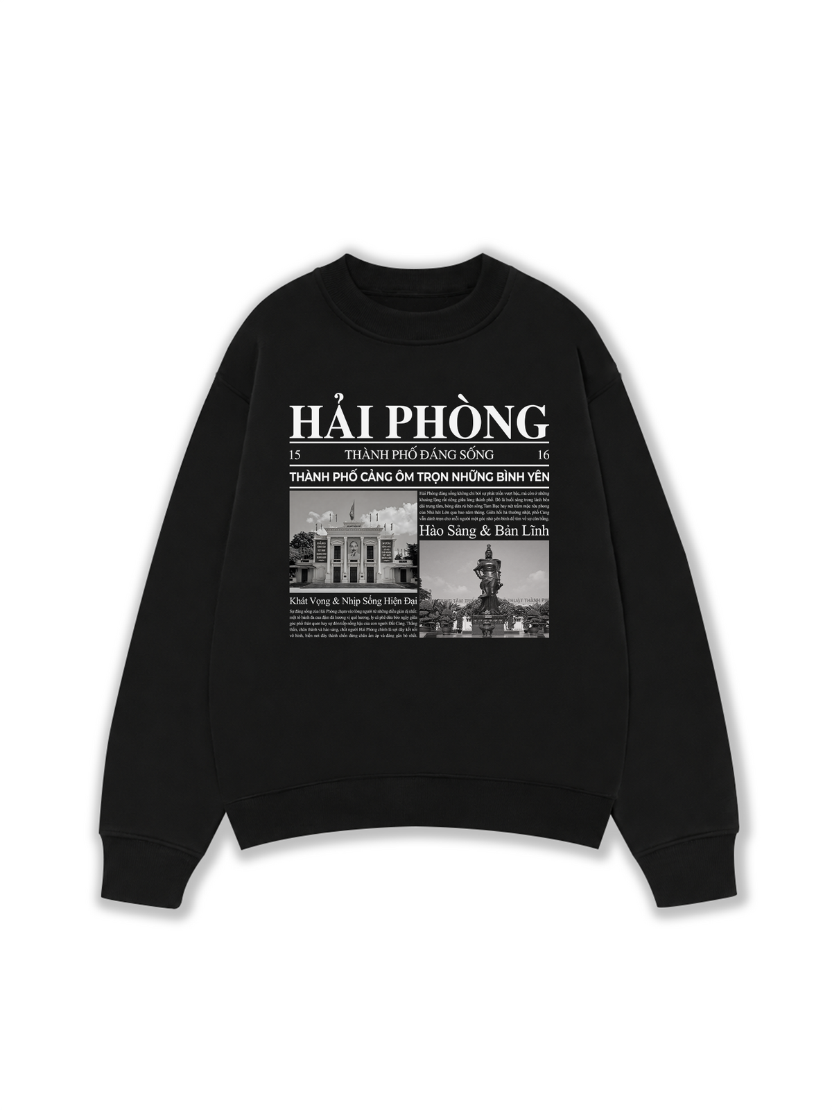 Áo Sweater Nỉ Hai Da Thành Phố Đáng Sống