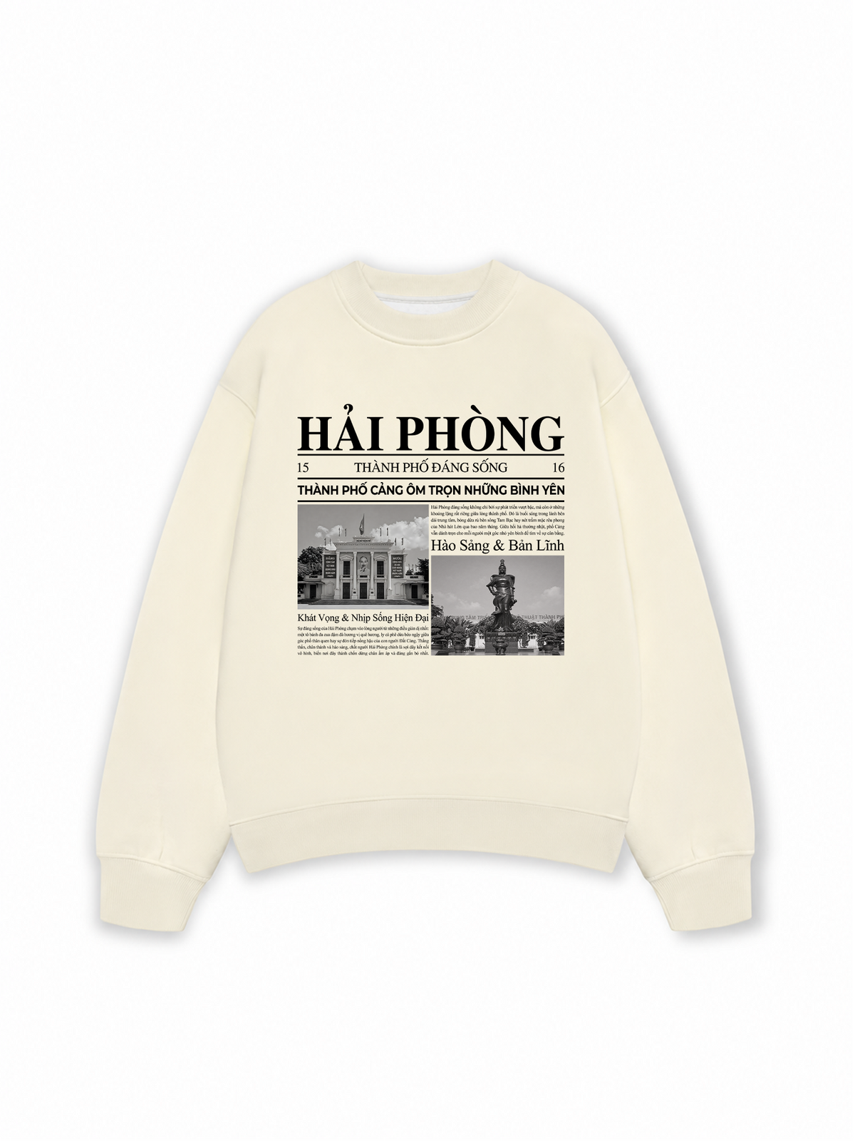 Áo Sweater Nỉ Hai Da Thành Phố Đáng Sống