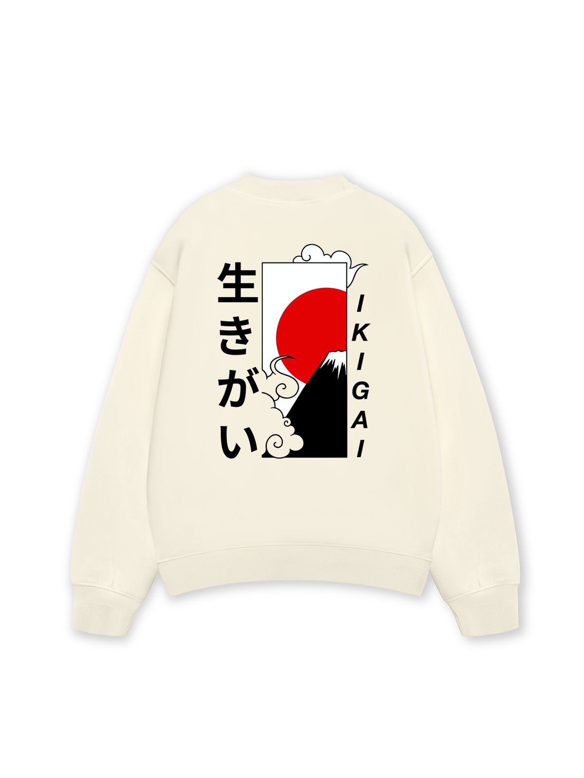 Áo Sweater Nỉ Hai Da Ikigai Fuji & Rising Sun