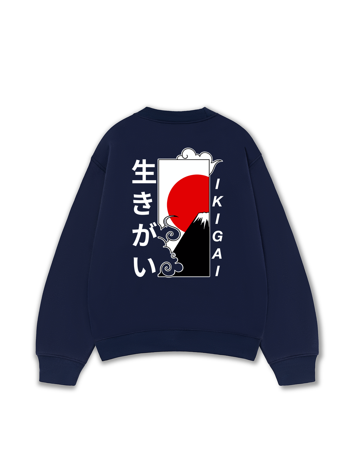 Áo Sweater Nỉ Hai Da Ikigai Fuji & Rising Sun