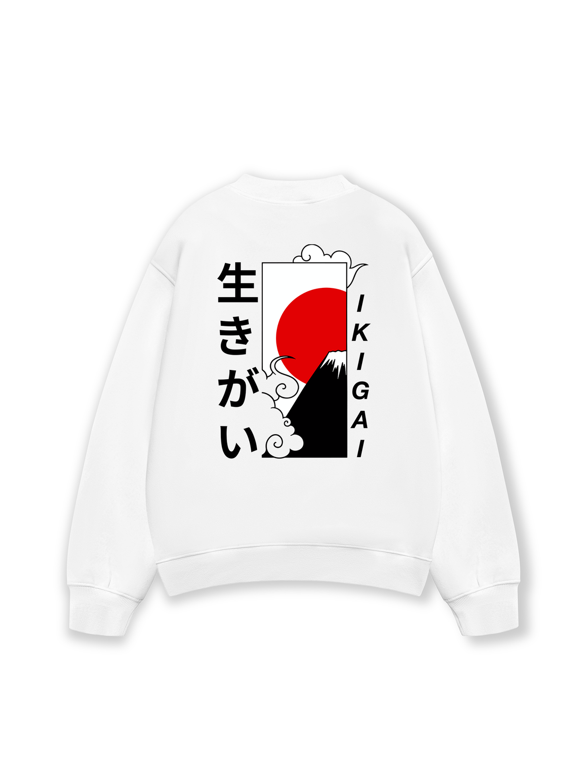 Áo Sweater Nỉ Hai Da Ikigai Fuji & Rising Sun