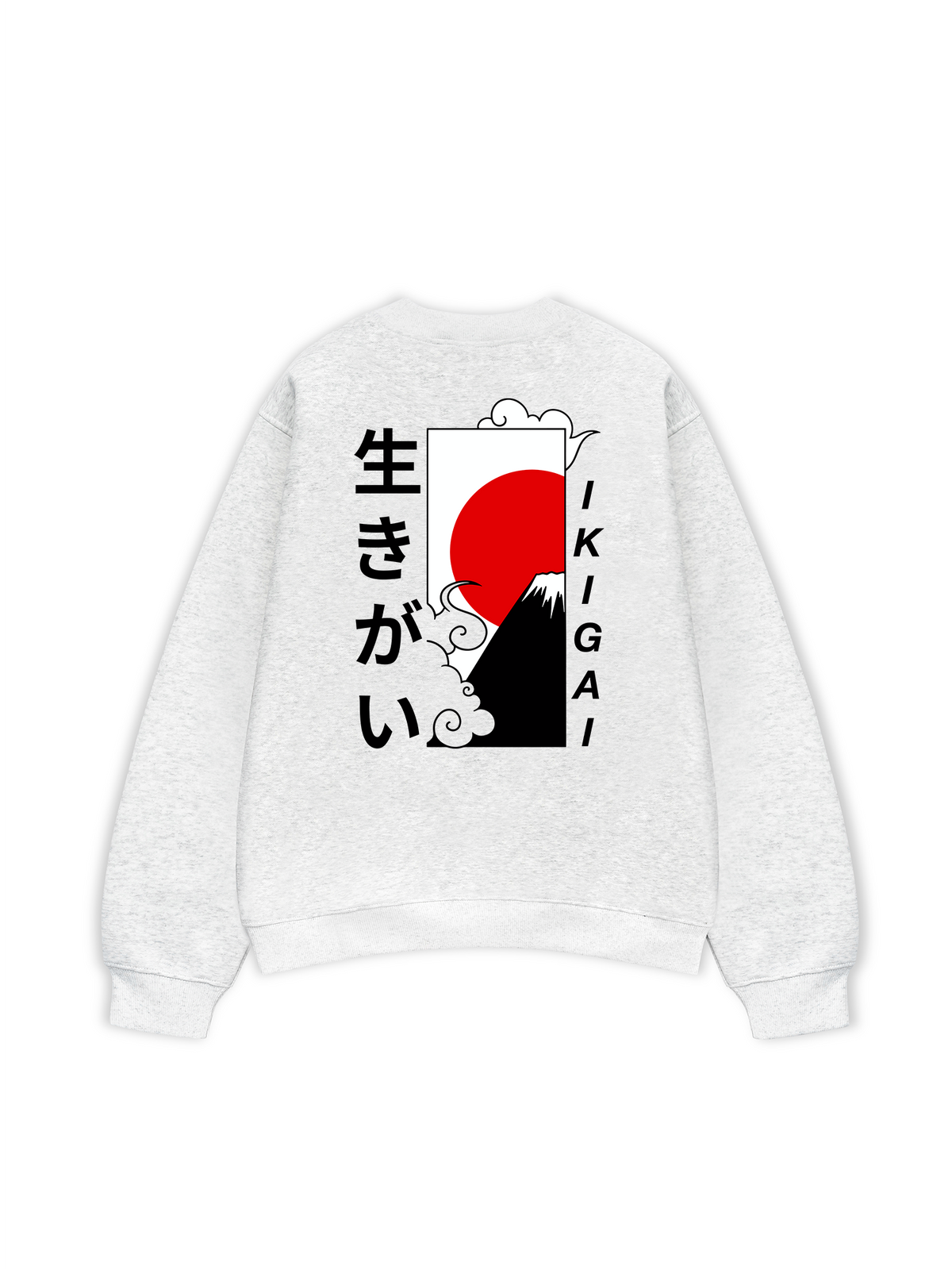 Áo Sweater Nỉ Hai Da Ikigai Fuji & Rising Sun