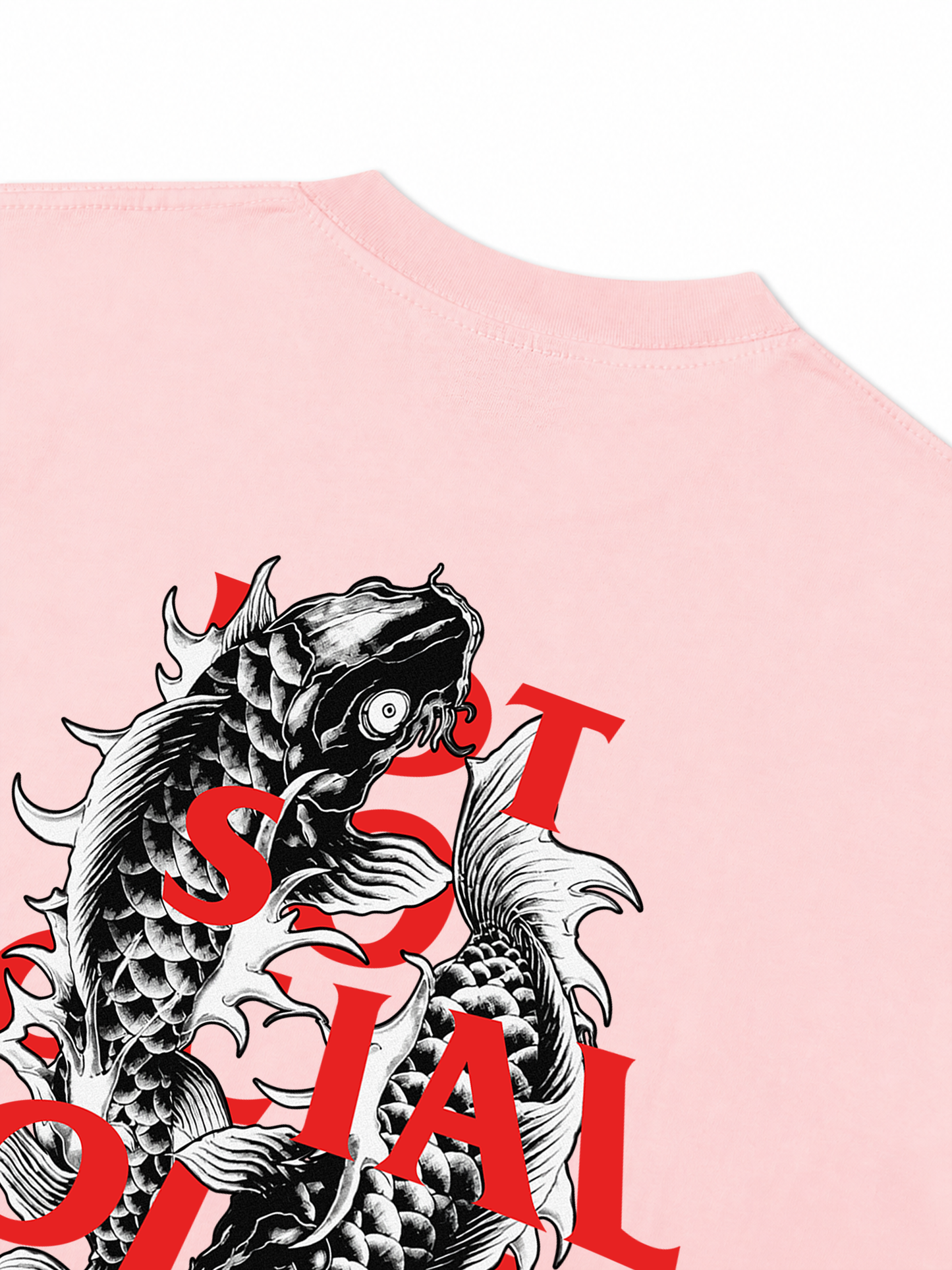 Áo Thun Relaxed Fit Not So Social Today Dark Koi Harmony