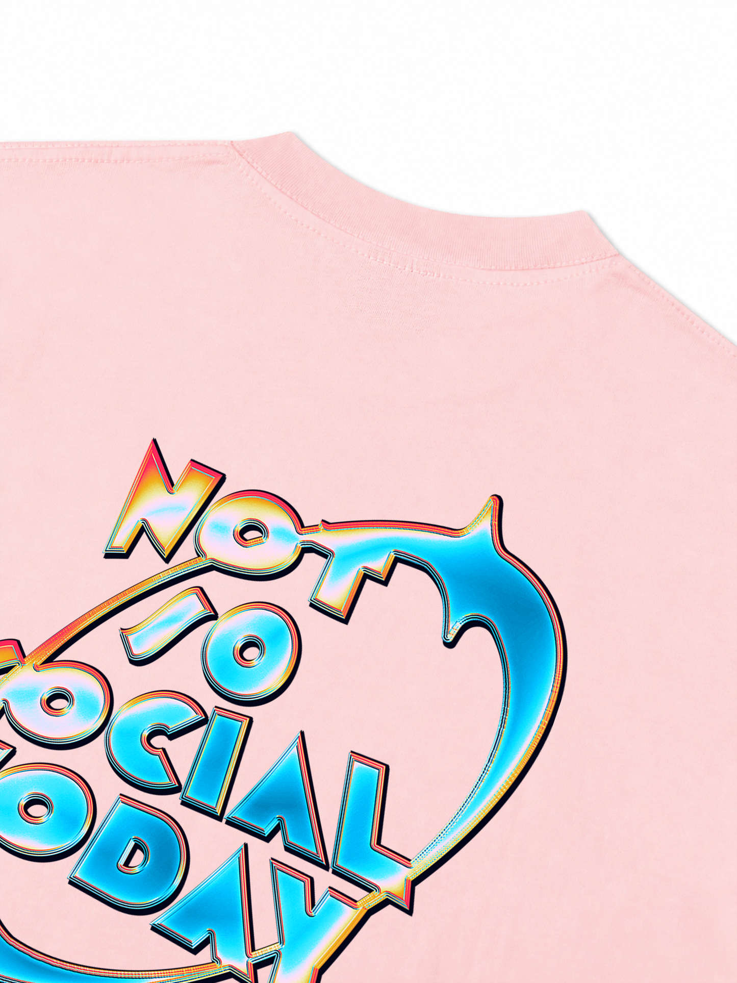 Áo Thun Relaxed Fit Not So Social Today Neon Holographic