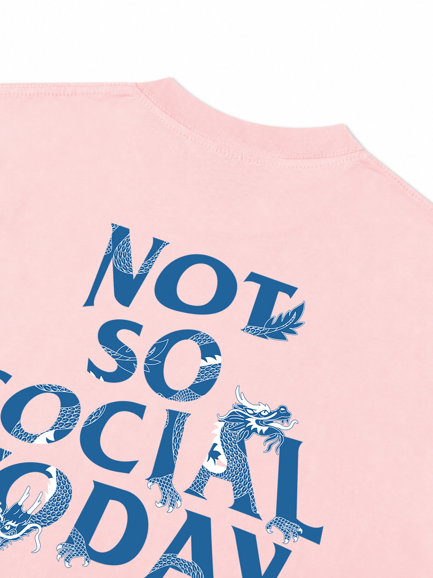 Áo Thun Relaxed Fit Not So Social Today Blue Dragon