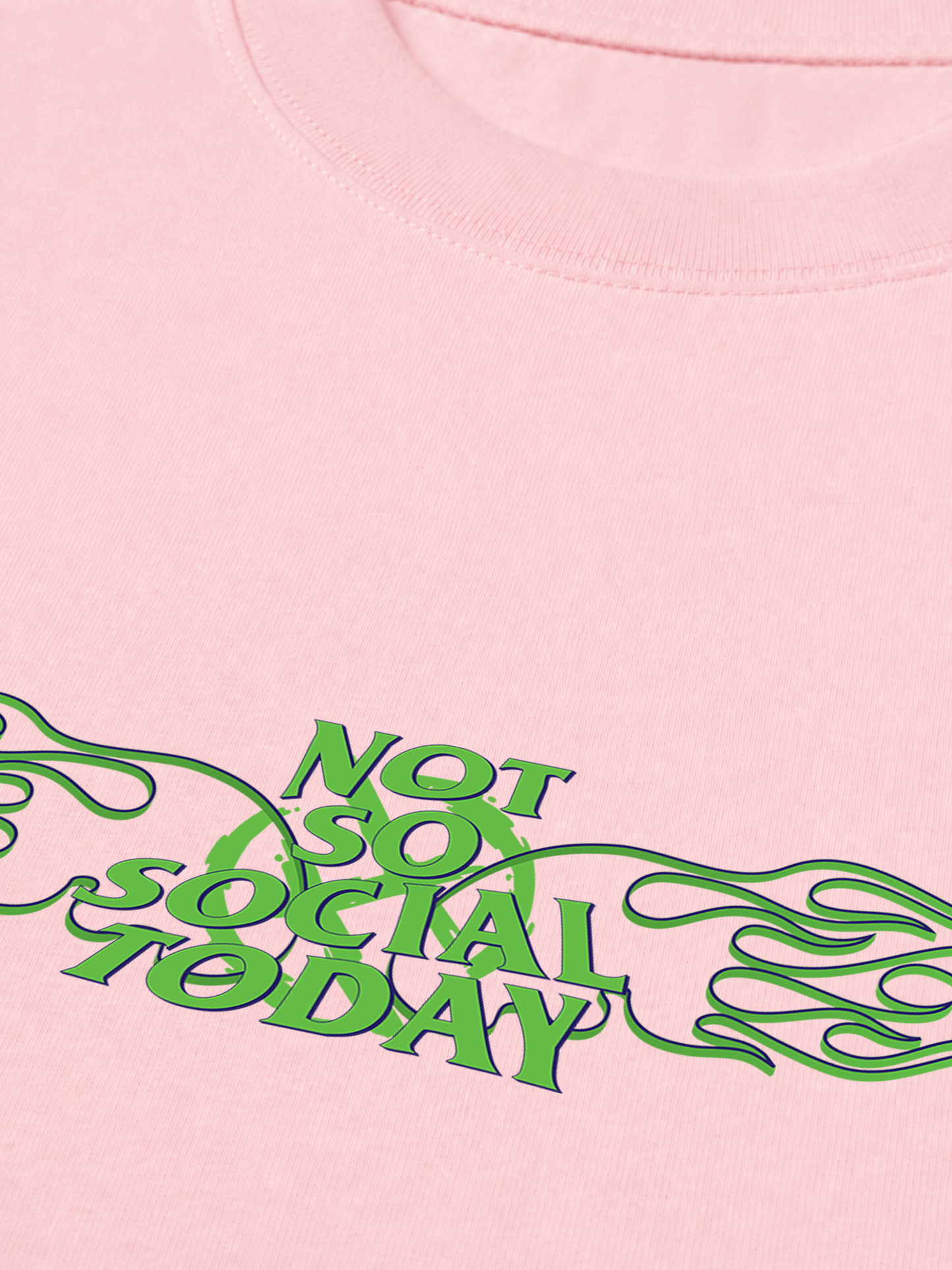 Áo Thun Relaxed Fit Not So Social Today Green Fire