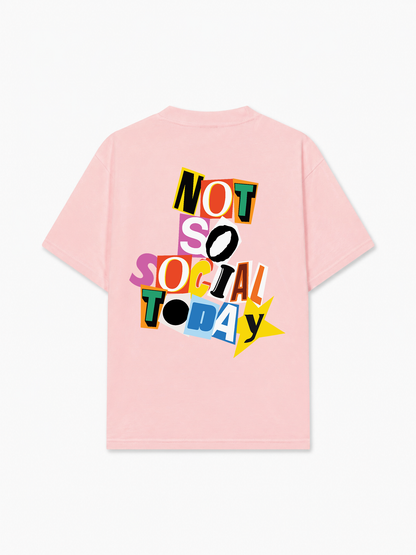 Áo Thun Relaxed Fit Not So Social Today Scrapped Notes