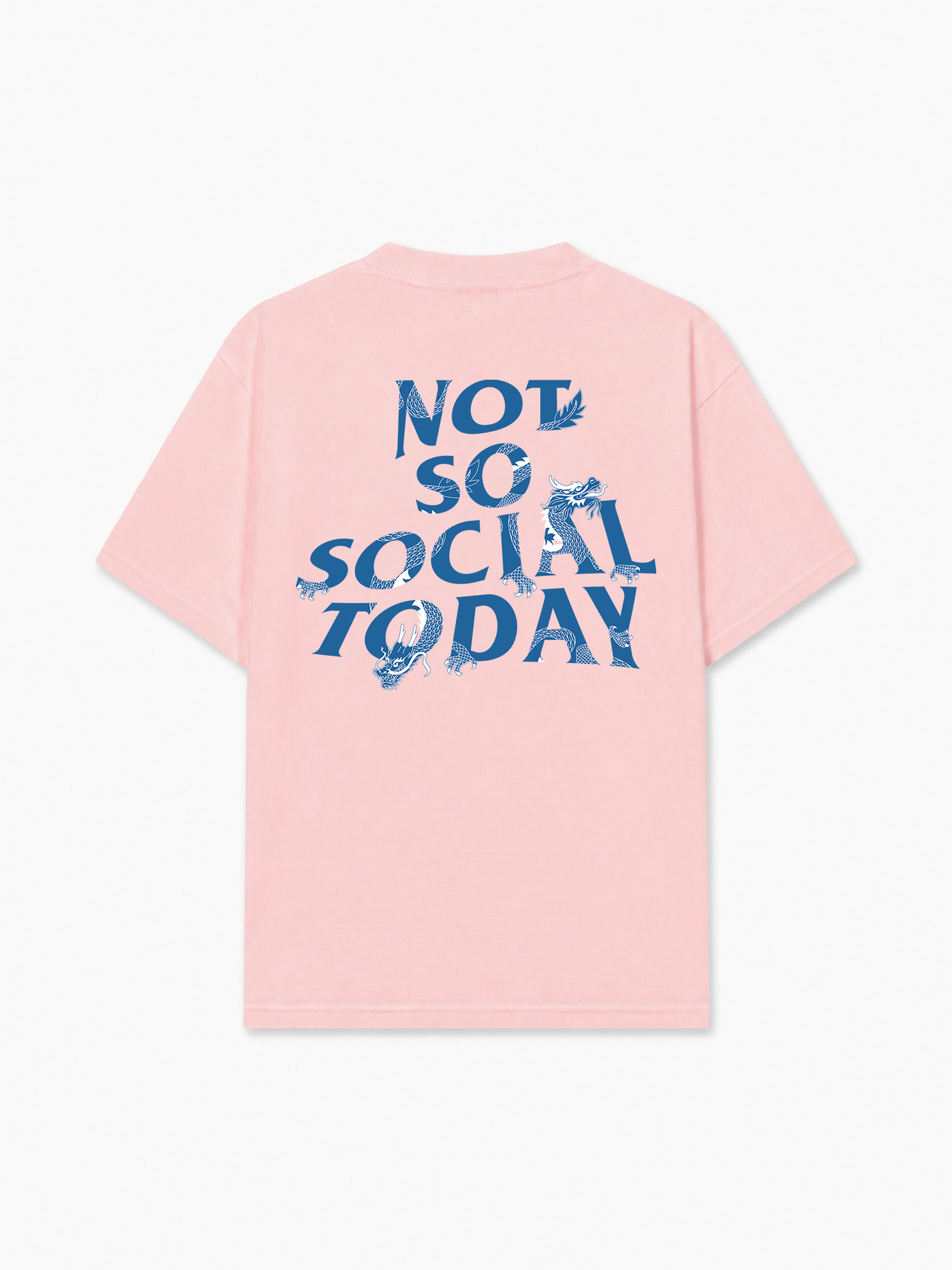 Áo Thun Relaxed Fit Not So Social Today Blue Dragon