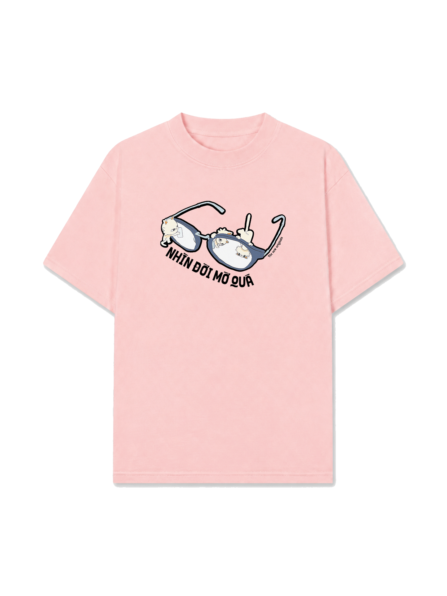 Áo Thun Relaxed Fit Hội Mèo Đeo Kính